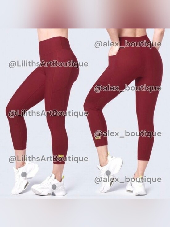 Zumba Fitness Pants - Zumba Dance Capri Leggings Brick Red Size XS (E079)